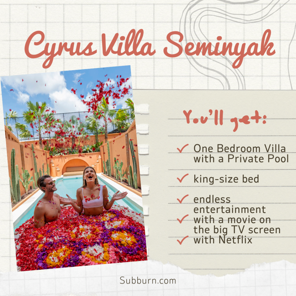 Cyrus Villa Seminyak - What will you get